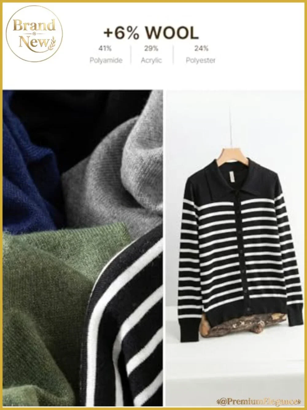 Wool Blend Button Down Cardigan Lightweight Fall Knit